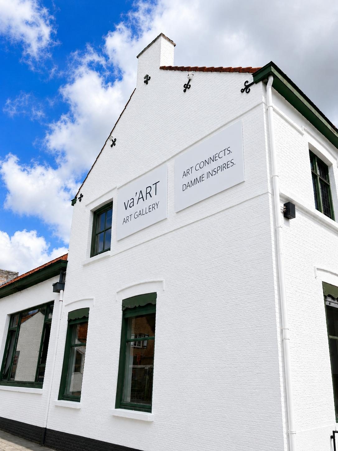 Luftaufnahme von Damme mit den markierten Galerien va'ART und Hondsdamme